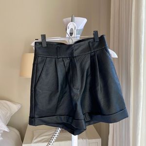 Topshop faux leather shorts
